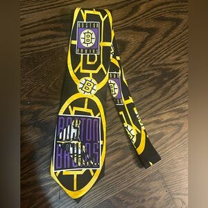 RARE New with tags vintage 90s NHL Go Boston Bruins Hockey tie purple yellow